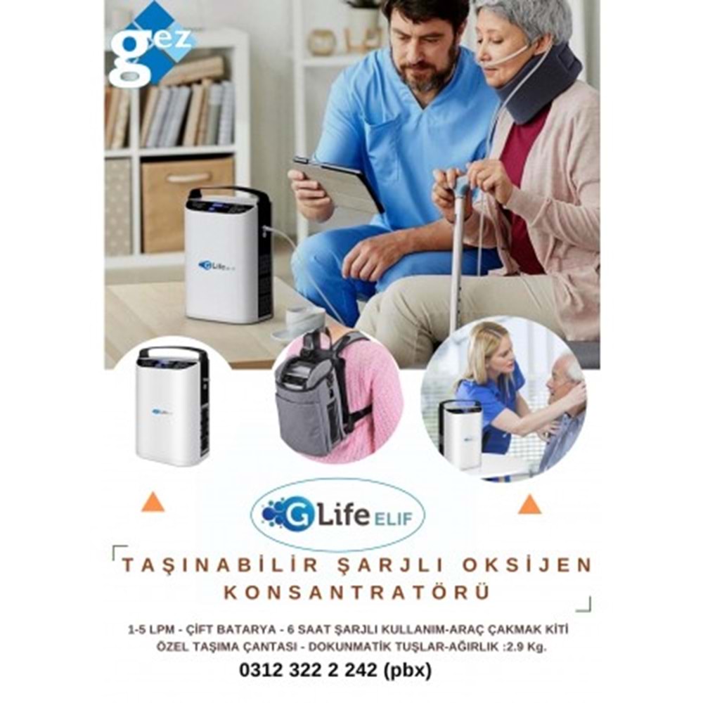 G-LIFE ELIF ŞARJLI OKSİJEN KONSANTRATÖRÜ